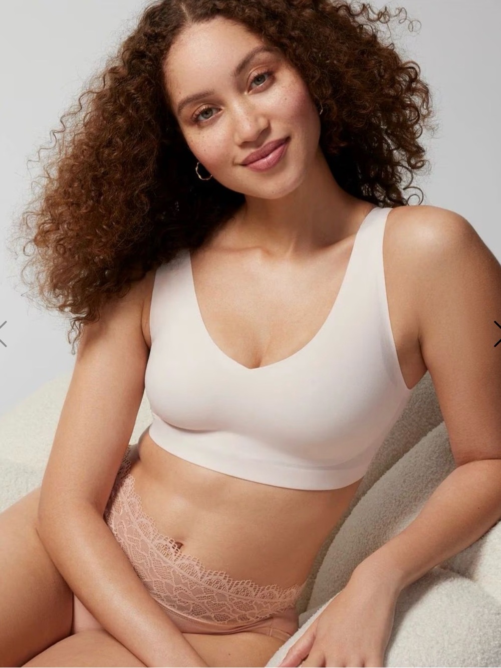 Soma Enbliss Bralette Womens XL White Wireless Comfort Bra Soft Stretch